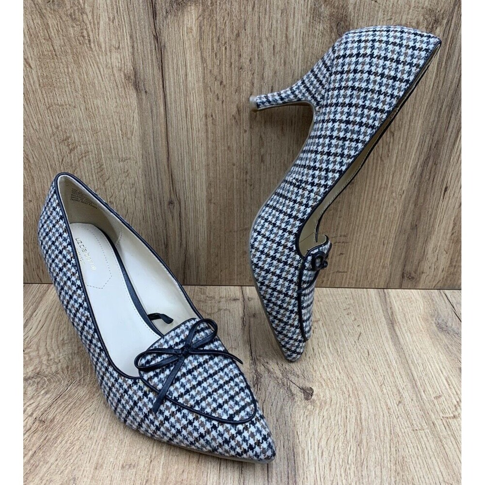Liz Claiborne Harter Pointed Toe Spool Heel Pumps Women 10 M Brown Houndstooth